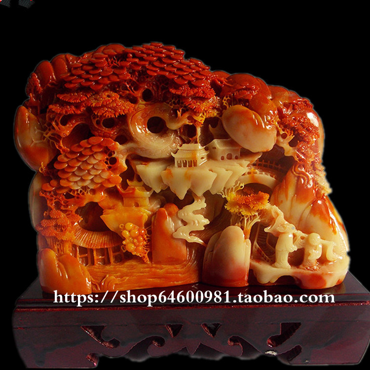 특별 가격 SHOUSHAN 돌 조각 풍경 장식품 PINGBU QINGYUN 장식품 집 옥 공예품 선물 장식품 무료 배송