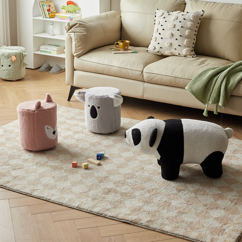 脚蹬门口沙发黑熊家用客厅矮凳