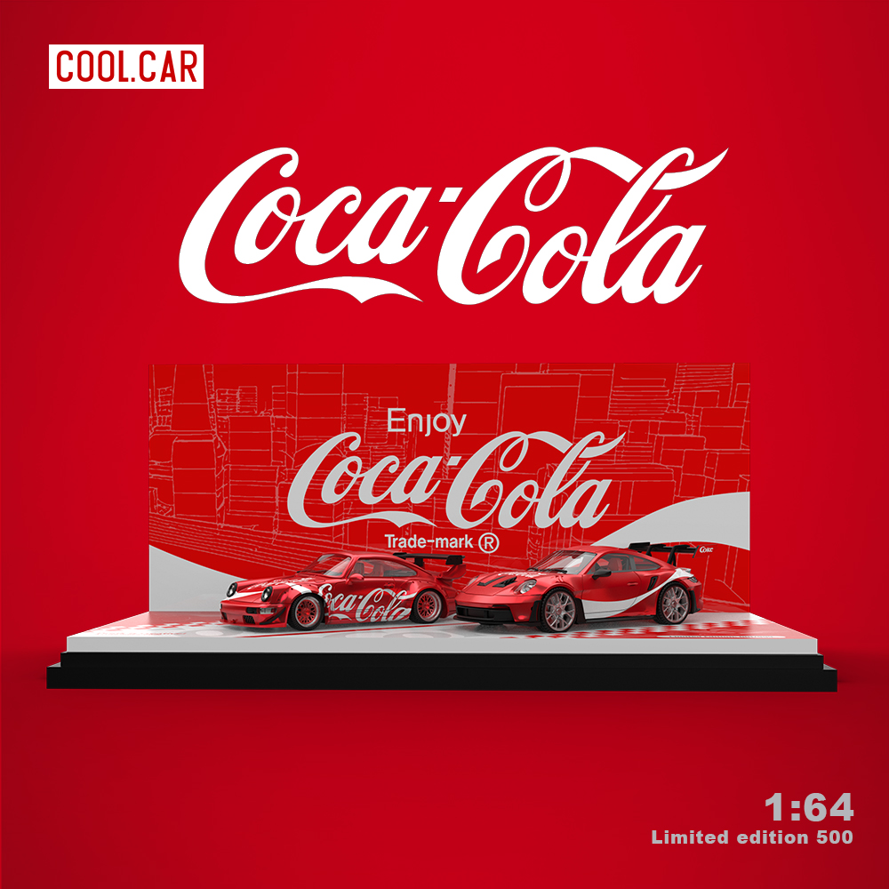 Cool Car 1:64 保时捷964 992可口可乐仿真合金汽车模型收藏摆件