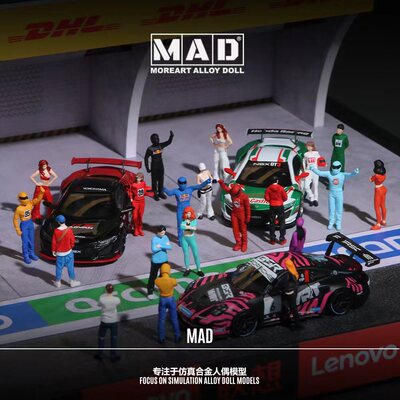 MAD1:64 汽修女工 休闲 人偶 合金 微缩 造景 沙盘DIY 小人 人仔