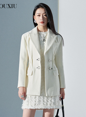 【限时直降】伊华欧秀呢料西装外套简约利落大衣女E25LS9068