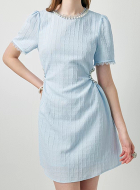 【限时直降】伊华欧秀蓝色连衣裙42WAQ4702