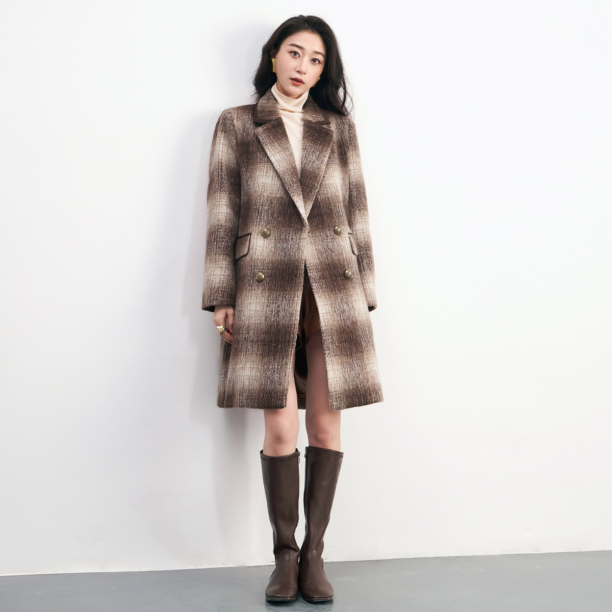 【添添kindiy】EVA OUXIU/伊华欧秀毛呢外套45KLS5136