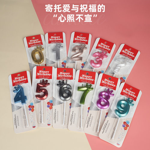 儿童宝宝生日金色皇冠数字蜡烛0-9宝宝周岁蛋糕装饰生日派对用品