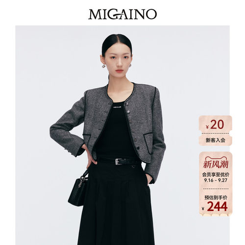 Migaino曼娅奴女装春季新款修身显瘦百搭打底毛衣MP12WH266