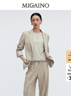 Migaino曼娅奴女装春季新款轻奢正肩通勤西装外套MP12SC034