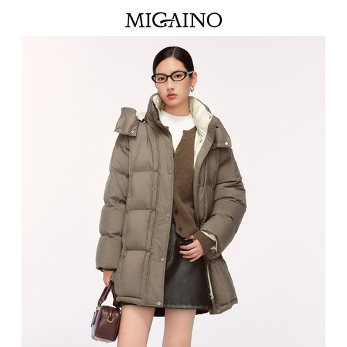 Migaino曼娅奴女装冬季新款时尚休闲加厚保暖羽绒MO42IB009