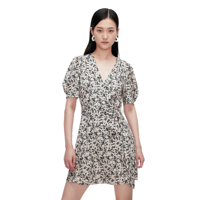 Migaino曼娅奴女装夏轻奢时尚印花连衣裙MO22DA044
