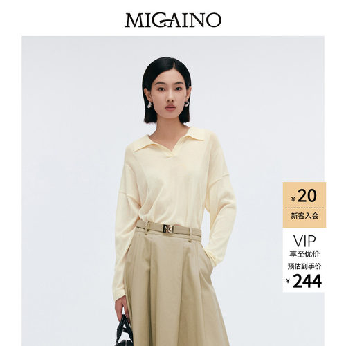 【商场同款】Migaino曼娅奴女装新款轻薄休闲针织衫MP12KW240