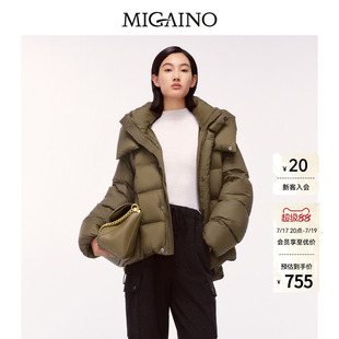 Migaino曼娅奴女装冬季新款休闲复古短款羽绒服MO42IA055