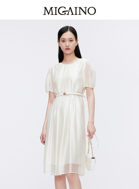 Migaino曼娅奴女装夏季新款优雅连衣裙MO22DA112