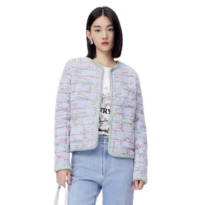 Migaino曼娅奴复古针织开衫春季新款气质长袖外套MO12JK204