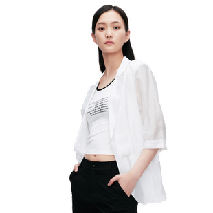 Migaino曼娅奴女装夏季新款休闲时尚轻薄短款外套MO22SS023