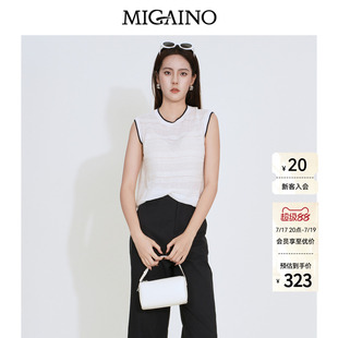 Migaino曼娅奴女装2026年夏季新款简约风轻薄凉感无袖套头针织衫