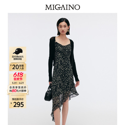 【商场同款】Migaino曼娅奴女装新款碎花吊带连衣裙MP12DD036