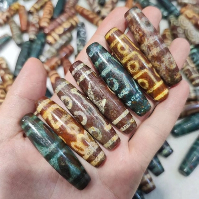 五眼闪电欢喜佛三九眼贵字龙六眼双虎图案牙象雄朱砂玛瑙天珠风化