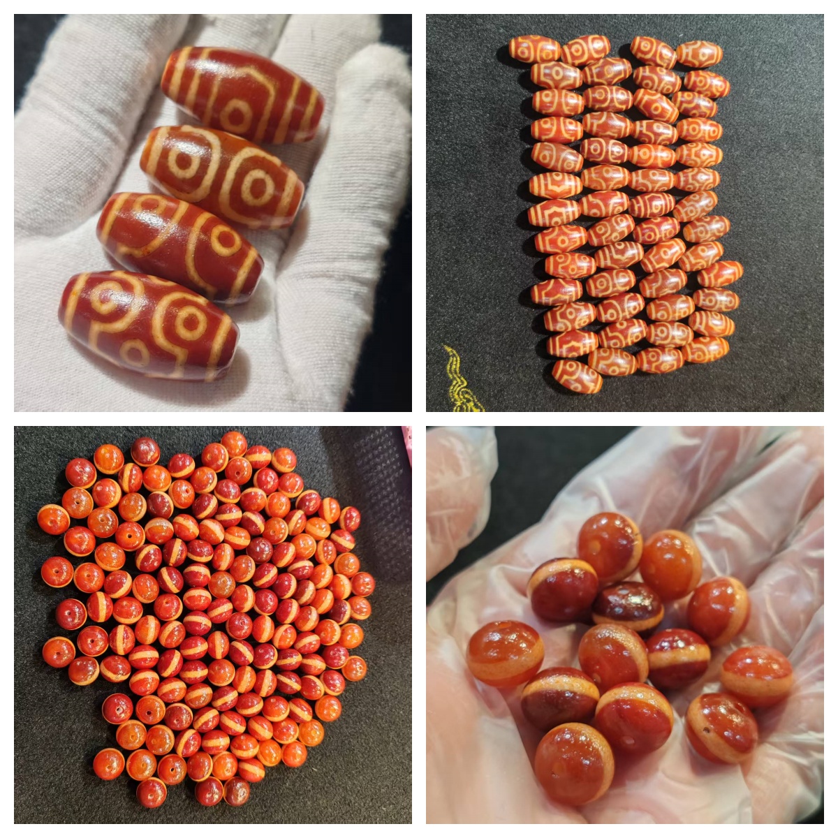 台湾工艺红肉加粗超大号达洛天珠一线药师珠圆珠散珠配珠DIY手链