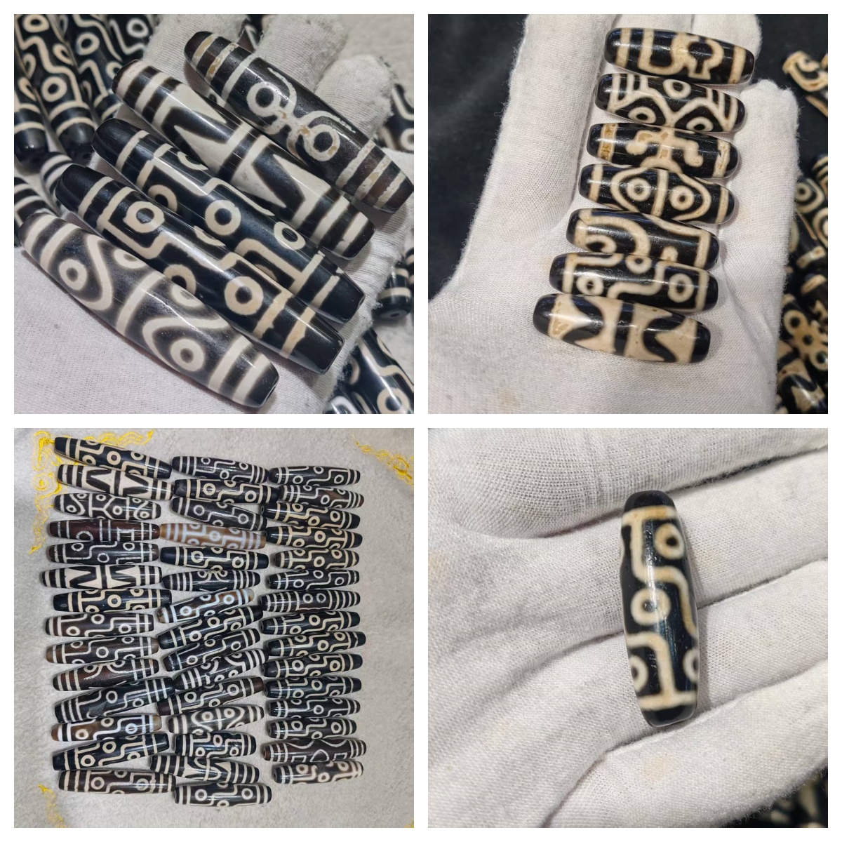 广东工艺风化钙化黑白天珠天珠