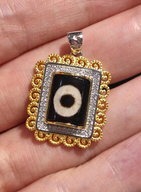 S925银藏式一眼天珠玛瑙个性设计银戒指可调节银饰戒指值得收藏