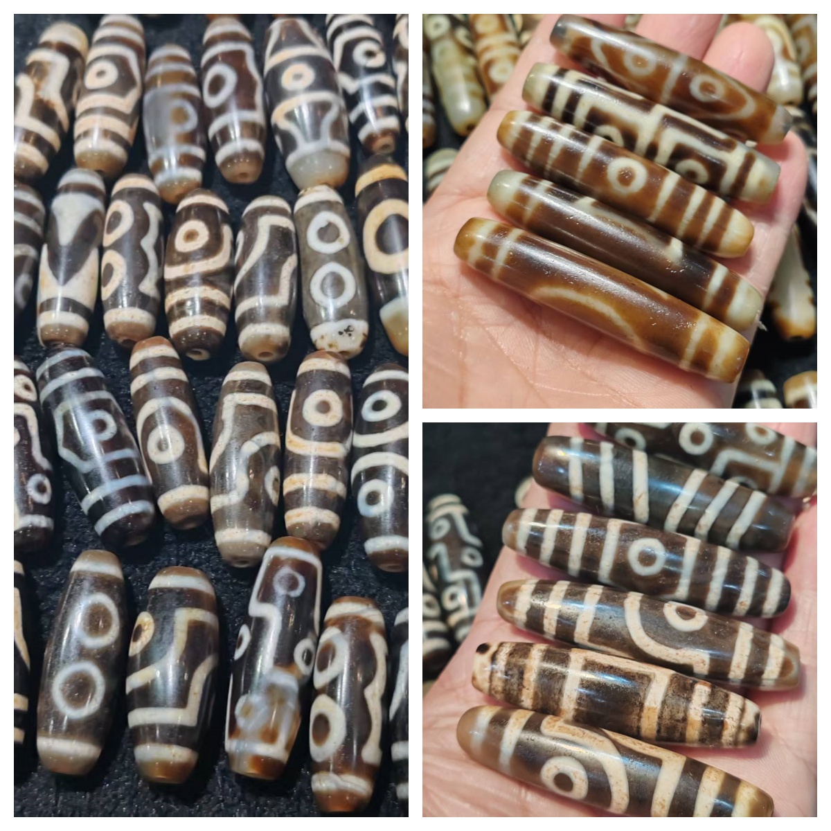 多眼玛瑙天珠玉化浅咖棕