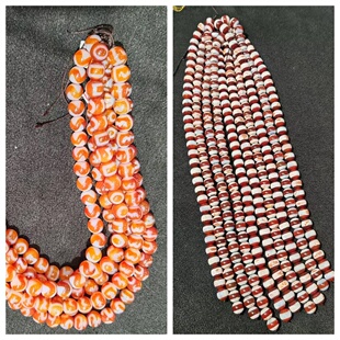 红肉钙化玛瑙天珠珠串一线线珠虎牙贵人宝瓶等散珠手链项链配珠