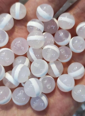 一线药师珠玛瑙圆珠文玩手串隔珠配珠散珠配珠白色10mm8mm