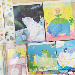 特价 日本进口 clothespin吉田麻乃梦幻手绘便签本胶带贴纸便利贴