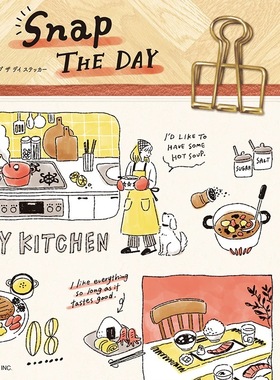 蘑菇屯 日本进口Mind Wave手绘snap the day女孩记录生活透明贴纸