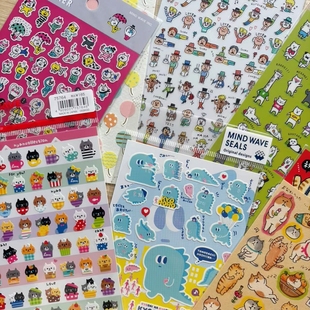 蘑菇屯 日本进口 Mind Wave旧款贴纸合集 可爱手帐小素材拼贴