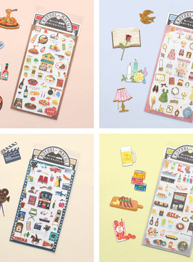 蘑菇屯 日本进口 Mind Wave小鸟商店街和纸贴纸 餐厅电影院小酒馆