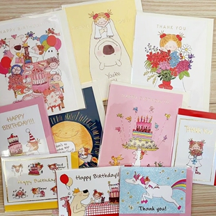 蘑菇屯 日本进口 Coco酱女孩可爱贺卡信封套装 迷你小卡