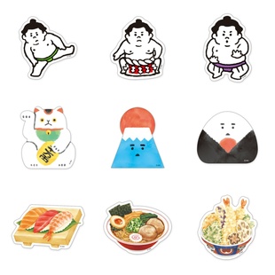 蘑菇屯 日本进口 Mind Wave日式和风防水贴纸 相扑忍者和食招财猫