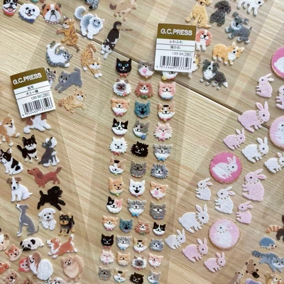 日本动物毛毡贴纸毛绒绒微立体