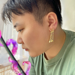 一云卜 索隆个性耳坠异形耳饰单耳洞一三圈耳环cos海贼王周边耳钉