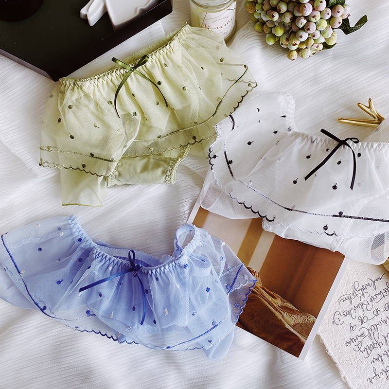 桃蜜糖蕾丝波点少女内裤