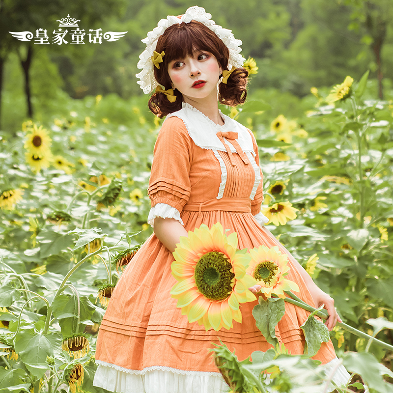 【花田之春】皇家童话lolita原创正品日常纯色连衣裙OP公主裙棉质