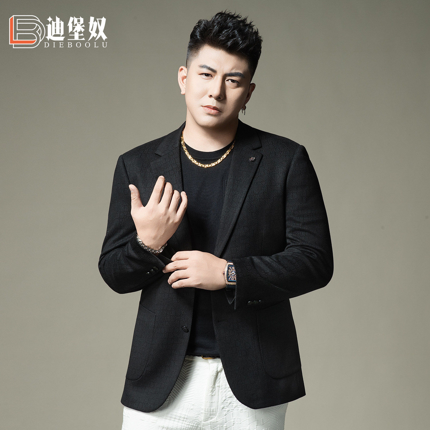 欧洲站秋季老钱风商务休闲西服男装单西高级感修身两粒扣西装外套