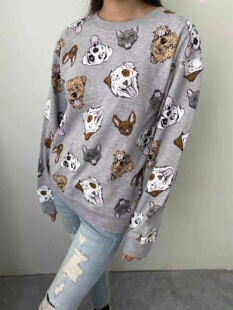 男女同款 清 休闲宽松款 狗头加绒卫衣 瑕疵款