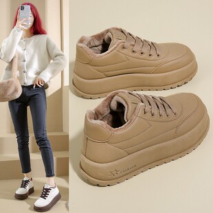 新款 潮流板鞋 雪地靴女韩版 女加绒加厚保暖休闲鞋 厚底棉鞋 2025冬季