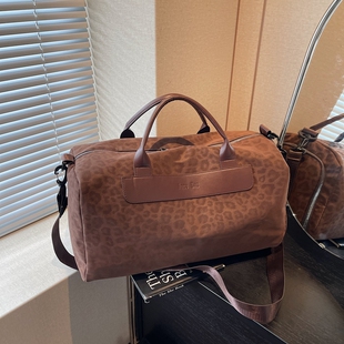 健身包女干湿分离游泳包豹纹运动包男手提旅行包大容量短途行李包