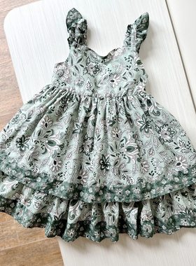 Joie纯棉佩斯利碎花蛋糕裙