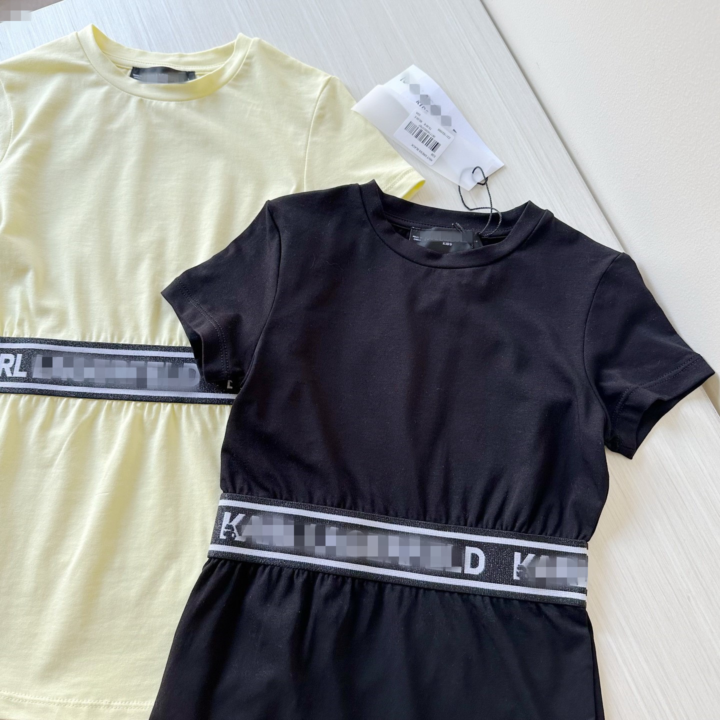 2-16岁 出口欧洲童装 夏季时尚字母织带t恤裙 女童时尚短袖连衣裙