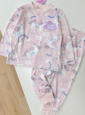 薄天鹅绒长袖长裤家居服套装