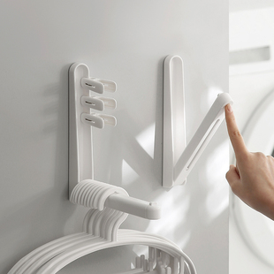 衣架收纳神器阳台整理架可折叠免打孔家用晾衣架壁挂式合租房神器