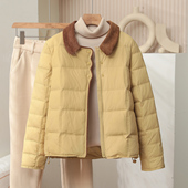 超好看小香新款 轻薄翻领白鸭绒防风小个子女生外套潮 羽绒服女短款