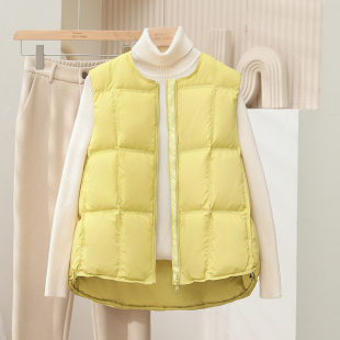 秋冬新款羽绒服女马甲2025宽松显瘦白鸭绒短款小个子背心时尚外套