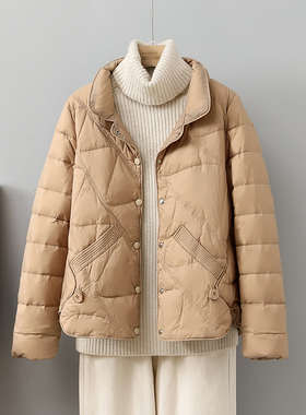 羽绒服女短款新款立领轻薄白鸭绒时尚潮流秋冬轻便宽松休闲外套