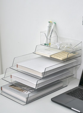 ins风亚克力透明桌面收纳盒学生宿舍书桌文具整理置物架办公用品