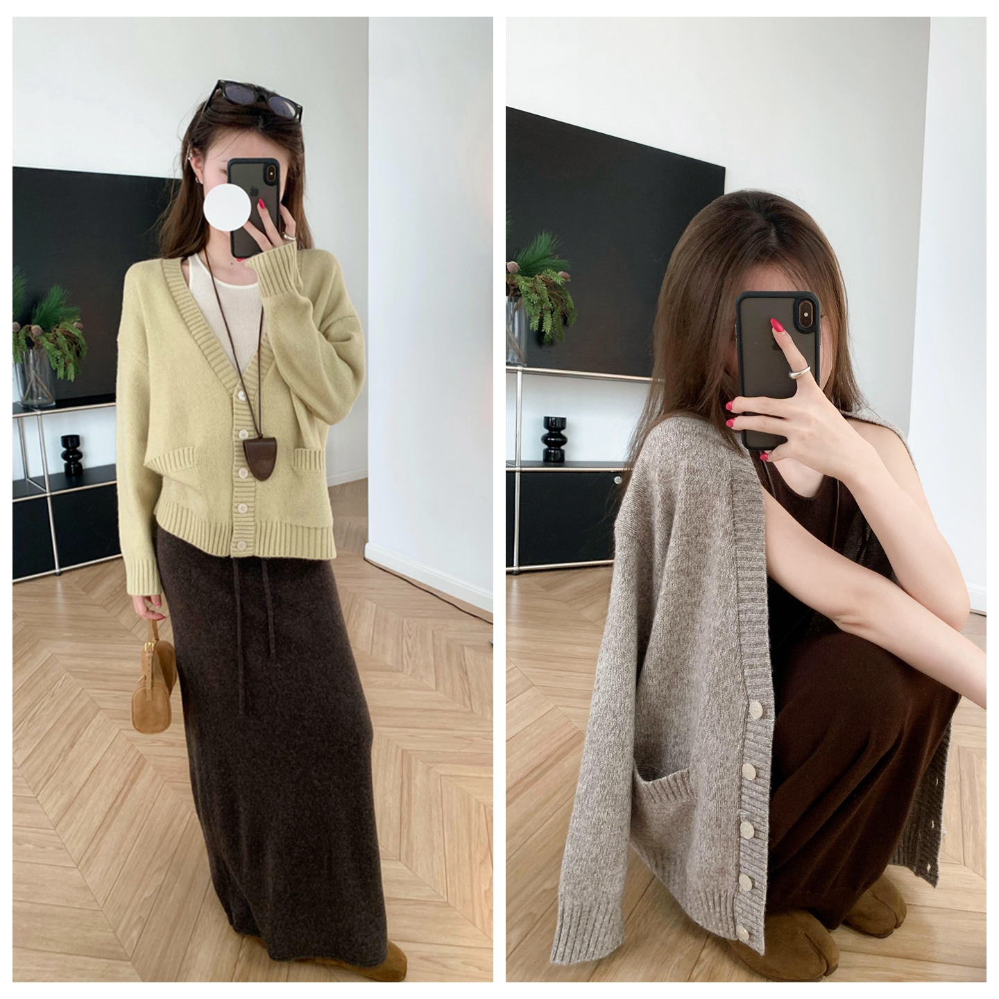 软糯V领针织衫宽松开衫秋冬慵懒