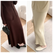 实穿单品 三股莱赛尔针织半裙百搭氛围感早春长裙慵懒显瘦垂坠女